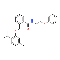 ChemSpider 2D Image | 2-[(2-Isopropyl-5-methylphenoxy)methyl]-N-(2-phenoxyethyl)benzamide | C26H29NO3