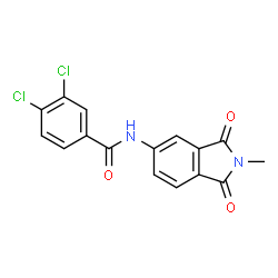 ChemSpider 2D Image | 3,4-Dichloro-N-(2-methyl-1,3-dioxo-2,3-dihydro-1H-isoindol-5-yl)benzamide | C16H10Cl2N2O3