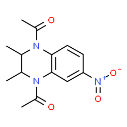 ChemSpider 2D Image | 1,1'-(2,3-Dimethyl-6-nitro-2,3-dihydroquinoxaline-1,4-diyl)diethanone | C14H17N3O4