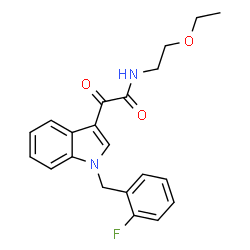 ChemSpider 2D Image | N-(2-Ethoxyethyl)-2-[1-(2-fluorobenzyl)-1H-indol-3-yl]-2-oxoacetamide | C21H21FN2O3