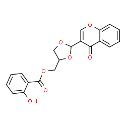 ChemSpider 2D Image | [2-(4-Oxo-4H-chromen-3-yl)-1,3-dioxolan-4-yl]methyl salicylate | C20H16O7