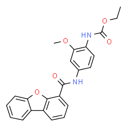 ChemSpider 2D Image | Ethyl {4-[(dibenzo[b,d]furan-4-ylcarbonyl)amino]-2-methoxyphenyl}carbamate | C23H20N2O5