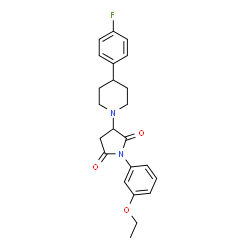 ChemSpider 2D Image | 1-(3-Ethoxyphenyl)-3-[4-(4-fluorophenyl)-1-piperidinyl]-2,5-pyrrolidinedione | C23H25FN2O3