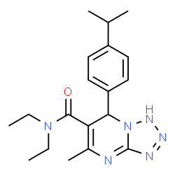 ChemSpider 2D Image | N,N-Diethyl-7-(4-isopropylphenyl)-5-methyl-1,7-dihydrotetrazolo[1,5-a]pyrimidine-6-carboxamide | C19H26N6O