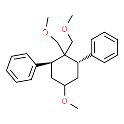 ChemSpider 2D Image | 1,1'-[(1S,3S)-5-Methoxy-2,2-bis(methoxymethyl)-1,3-cyclohexanediyl]dibenzene | C23H30O3