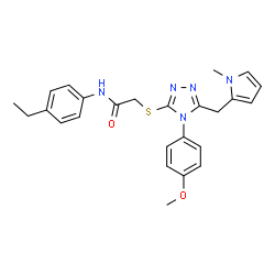 ChemSpider 2D Image | N-(4-Ethylphenyl)-2-({4-(4-methoxyphenyl)-5-[(1-methyl-1H-pyrrol-2-yl)methyl]-4H-1,2,4-triazol-3-yl}sulfanyl)acetamide | C25H27N5O2S