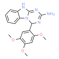 ChemSpider 2D Image | 4-(2,4,5-Trimethoxyphenyl)-4,10-dihydro[1,3,5]triazino[1,2-a]benzimidazol-2-amine | C18H19N5O3
