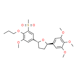 ChemSpider 2D Image | (2R,5R)-2-[3-Methoxy-5-(methylsulfonyl)-4-propoxyphenyl]-5-(3,4,5-trimethoxyphenyl)tetrahydrofuran | C24H32O8S