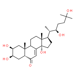 ChemSpider 2D Image | (2beta,3beta,5beta,9xi,22R)-2,3,14,22,25-Pentahydroxycholest-7-en-6-one | C27H44O6
