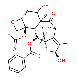 ChemSpider 2D Image | (1S,2S,3R,4S,7R,9S,10S,15S)-4-Acetoxy-9,15-dihydroxy-10,14,17,17-tetramethyl-11-oxo-6,18-dioxapentacyclo[10.4.2.0~1,13~.0~3,10~.0~4,7~]octadec-13-en-2-yl benzoate | C29H34O9