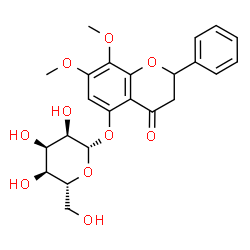 ChemSpider 2D Image | 7,8-Dimethoxy-4-oxo-2-phenyl-3,4-dihydro-2H-chromen-5-yl beta-D-allopyranoside | C23H26O10