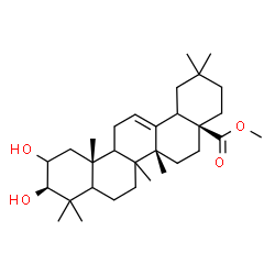 ChemSpider 2D Image | Methyl (3beta,5xi,8xi,9xi,14beta,18xi)-2,3-dihydroxyolean-12-en-28-oate | C31H50O4