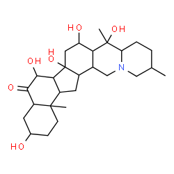 ChemSpider 2D Image | 3,7,14,16,20-Pentahydroxycevan-6-one | C27H43NO6