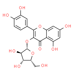 ChemSpider 2D Image | 2-(3,4-Dihydroxyphenyl)-5,7-dihydroxy-4-oxo-4H-chromen-3-yl beta-D-xylofuranoside | C20H18O11