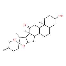 ChemSpider 2D Image | (3beta,8xi,9xi,14xi,16xi,17xi,20xi,22xi,25S)-3-Hydroxyspirostan-12-one | C27H42O4