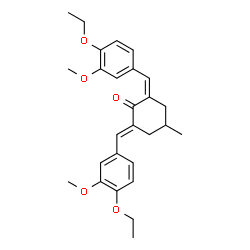 ChemSpider 2D Image | (2Z,6E)-2,6-Bis(4-ethoxy-3-methoxybenzylidene)-4-methylcyclohexanone | C27H32O5