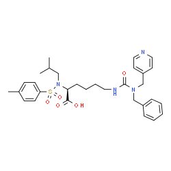 ChemSpider 2D Image | N~6~-[Benzyl(4-pyridinylmethyl)carbamoyl]-N~2~-isobutyl-N~2~-[(4-methylphenyl)sulfonyl]-L-lysine | C31H40N4O5S