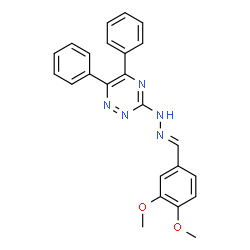 ChemSpider 2D Image | 3-[(2E)-2-(3,4-Dimethoxybenzylidene)hydrazino]-5,6-diphenyl-1,2,4-triazine | C24H21N5O2