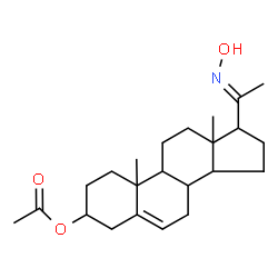 ChemSpider 2D Image | (20E)-20-(Hydroxyimino)pregn-5-en-3-yl acetate | C23H35NO3