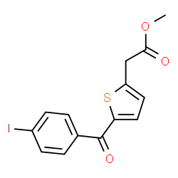 ChemSpider 2D Image | Methyl [5-(4-iodobenzoyl)-2-thienyl]acetate | C14H11IO3S