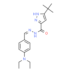 ChemSpider 2D Image | 3-tert-Butyl-N'-{(Z)-[4-(diethylamino)phenyl]methylene}-1H-pyrazole-5-carbohydrazide | C19H27N5O