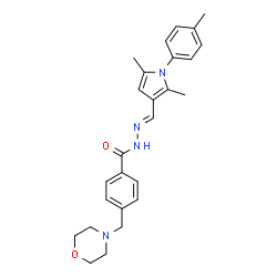 ChemSpider 2D Image | N'-{(E)-[2,5-Dimethyl-1-(4-methylphenyl)-1H-pyrrol-3-yl]methylene}-4-(4-morpholinylmethyl)benzohydrazide | C26H30N4O2