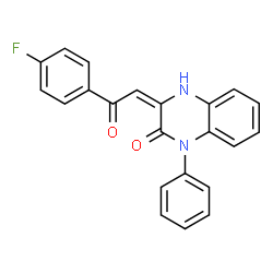 ChemSpider 2D Image | (3E)-3-[2-(4-Fluorophenyl)-2-oxoethylidene]-1-phenyl-3,4-dihydro-2(1H)-quinoxalinone | C22H15FN2O2