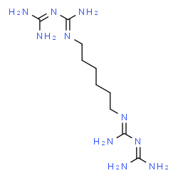 ChemSpider 2D Image | 2,2'-(1,6-Hexanediyl)bis[1-(diaminomethylene)guanidine] | C10H24N10