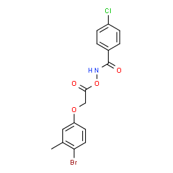 ChemSpider 2D Image | N-[2-(4-Bromo-3-methylphenoxy)acetoxy]-4-chlorobenzamide | C16H13BrClNO4