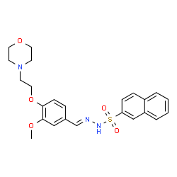 ChemSpider 2D Image | N'-[(E)-{3-Methoxy-4-[2-(4-morpholinyl)ethoxy]phenyl}methylene]-2-naphthalenesulfonohydrazide | C24H27N3O5S