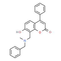 ChemSpider 2D Image | 8-{[Benzyl(methyl)amino]methyl}-7-hydroxy-4-phenyl-2H-chromen-2-one | C24H21NO3