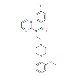 ChemSpider 2D Image | 4-(~18~F)Fluoro-N-{2-[4-(2-methoxyphenyl)-1-piperazinyl]ethyl}-N-(2-pyrimidinyl)benzamide | C24H2618FN5O2