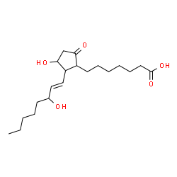 ChemSpider 2D Image | (13E)-11,15-Dihydroxy-9-oxoprost-13-en-1-oic acid | C20H34O5