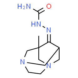 ChemSpider 2D Image | (2Z)-2-(1-Methyl-3,6-diazatricyclo[4.3.1.1~3,8~]undec-9-ylidene)hydrazinecarboxamide | C11H19N5O