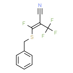 ChemSpider 2D Image | 3-Benzylsulfanyl-3-fluoro-2-trifluoromethyl-acrylonitrile | C11H7F4NS