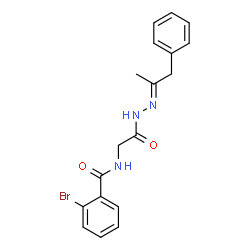 ChemSpider 2D Image | Benzamide, 2-bromo-N-[2-(1-methyl-2-phenylethyliden)hydrazino-2-oxoethyl]- | C18H18BrN3O2