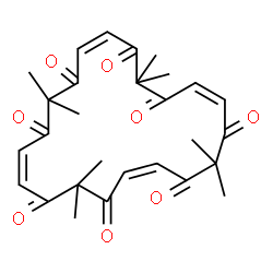 ChemSpider 2D Image | (4Z)-2,2,7,7,12,12,17,17-Octamethyl-4,9,14,19-cycloicosatetraene-1,3,6,8,11,13,16,18-octone | C28H32O8