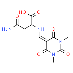 ChemSpider 2D Image | N~2~-[(1,3-Dimethyl-2,4,6-trioxotetrahydro-5(2H)-pyrimidinylidene)methyl]asparagine | C11H14N4O6