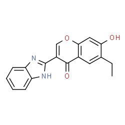ChemSpider 2D Image | 3-(1H-Benzimidazol-2-yl)-6-ethyl-7-hydroxy-4H-chromen-4-one | C18H14N2O3