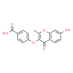 ChemSpider 2D Image | 4-[(7-Hydroxy-2-methyl-4-oxo-4H-chromen-3-yl)oxy]benzoic acid | C17H12O6