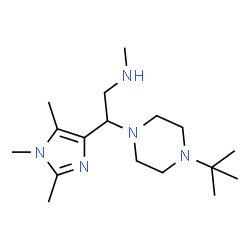 ChemSpider 2D Image | N-Methyl-2-[4-(2-methyl-2-propanyl)-1-piperazinyl]-2-(1,2,5-trimethyl-1H-imidazol-4-yl)ethanamine | C17H33N5