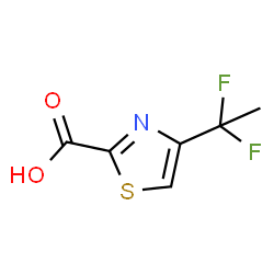 ChemSpider 2D Image | 4-(1,1-Difluoroethyl)-1,3-thiazole-2-carboxylic acid | C6H5F2NO2S