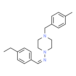ChemSpider 2D Image | N-[(Z)-(4-Ethylphenyl)methylene]-4-(4-methylbenzyl)piperazin-1-amine | C21H27N3