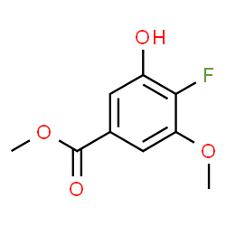 ChemSpider 2D Image | Methyl 4-fluoro-3-hydroxy-5-methoxybenzoate | C9H9FO4