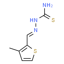 ChemSpider 2D Image | (2E)-2-[(3-Methyl-2-thienyl)methylene]hydrazinecarbothioamide | C7H9N3S2