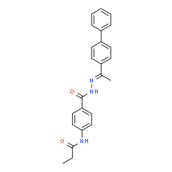 ChemSpider 2D Image | N-[4-({(2E)-2-[1-(4-Biphenylyl)ethylidene]hydrazino}carbonyl)phenyl]propanamide | C24H23N3O2