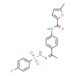 ChemSpider 2D Image | N-(4-{(1Z)-N-[(4-Fluorophenyl)sulfonyl]ethanehydrazonoyl}phenyl)-5-methyl-2-furamide | C20H18FN3O4S