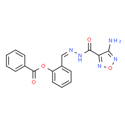 ChemSpider 2D Image | 2-[(Z)-{[(4-Amino-1,2,5-oxadiazol-3-yl)carbonyl]hydrazono}methyl]phenyl benzoate | C17H13N5O4