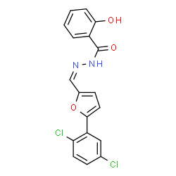 ChemSpider 2D Image | N'-{(Z)-[5-(2,5-Dichlorophenyl)-2-furyl]methylene}-2-hydroxybenzohydrazide | C18H12Cl2N2O3