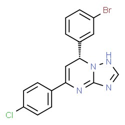 ChemSpider 2D Image | (7R)-7-(3-Bromophenyl)-5-(4-chlorophenyl)-1,7-dihydro[1,2,4]triazolo[1,5-a]pyrimidine | C17H12BrClN4